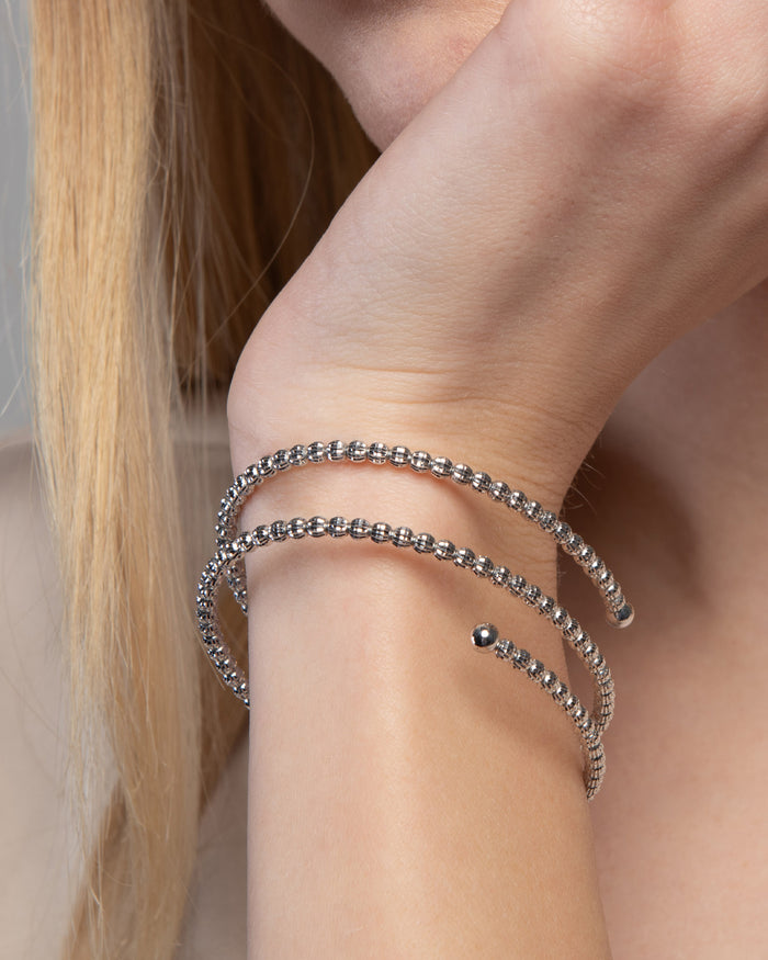 Bracciale Crystal Molla in argento placcato rodio