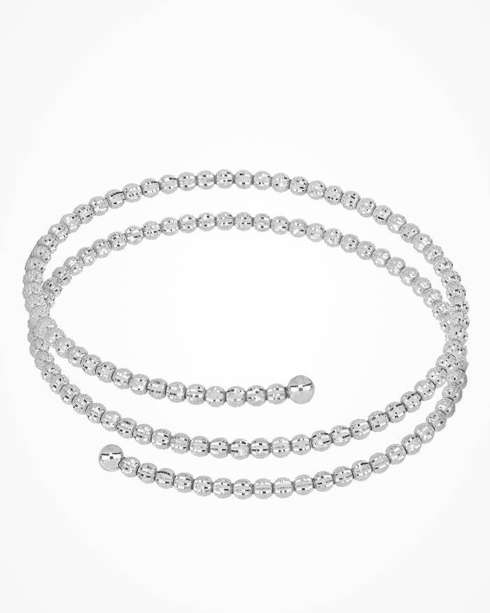 Bracciale in argento Crystal a molla placcato rodio