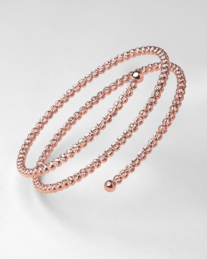 Bracciale in argento Crystal a molla placcato oro rosa