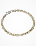 Bracciale in argento bicolore Barrel Pioneer placcato rodio e oro giallo