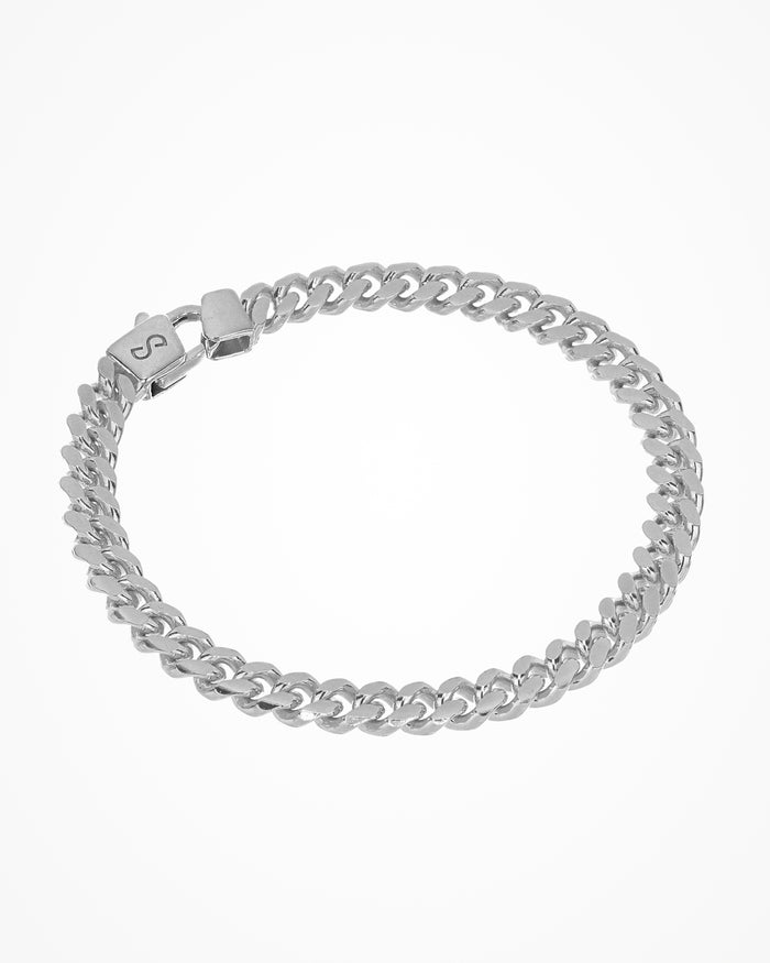 Bracciale in argento Bombe placcato rodio