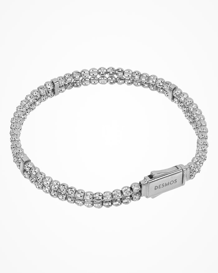 Bracciale in argento Crystal a 2 file placcato rodio