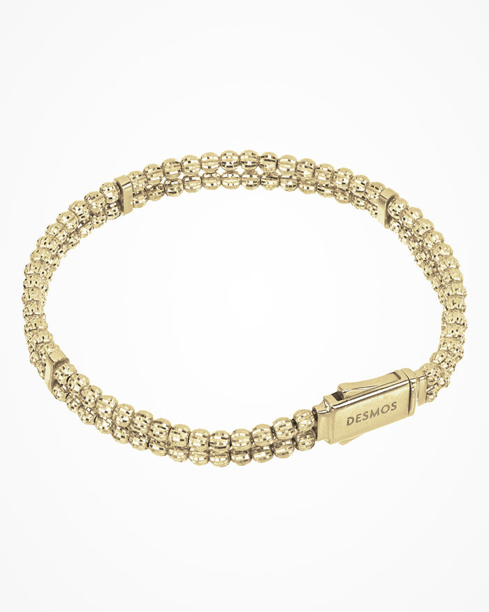 Bracciale in argento Crystal a 2 file placcato oro giallo
