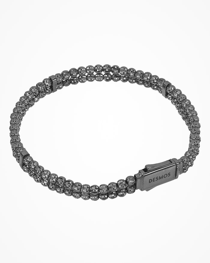 Bracciale in argento Crystal a 2 file placcato gun metal