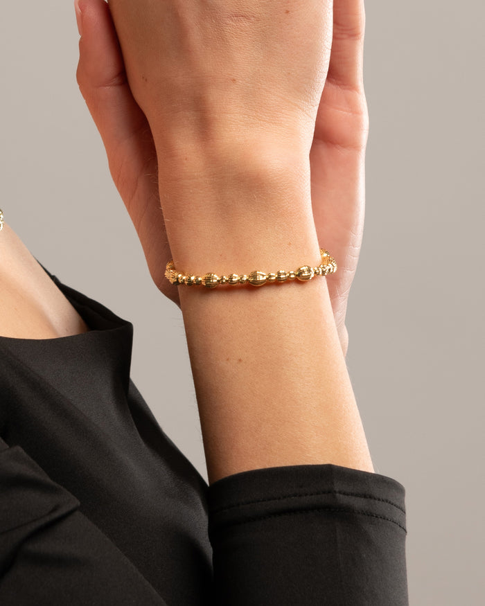 Bracciale Crystal 3 elementi in argento placcato oro giallo