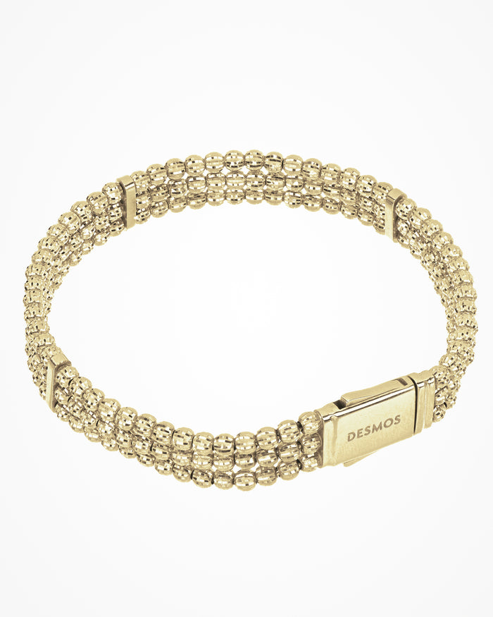 Bracciale in argento Crystal a 3 file placcato oro giallo