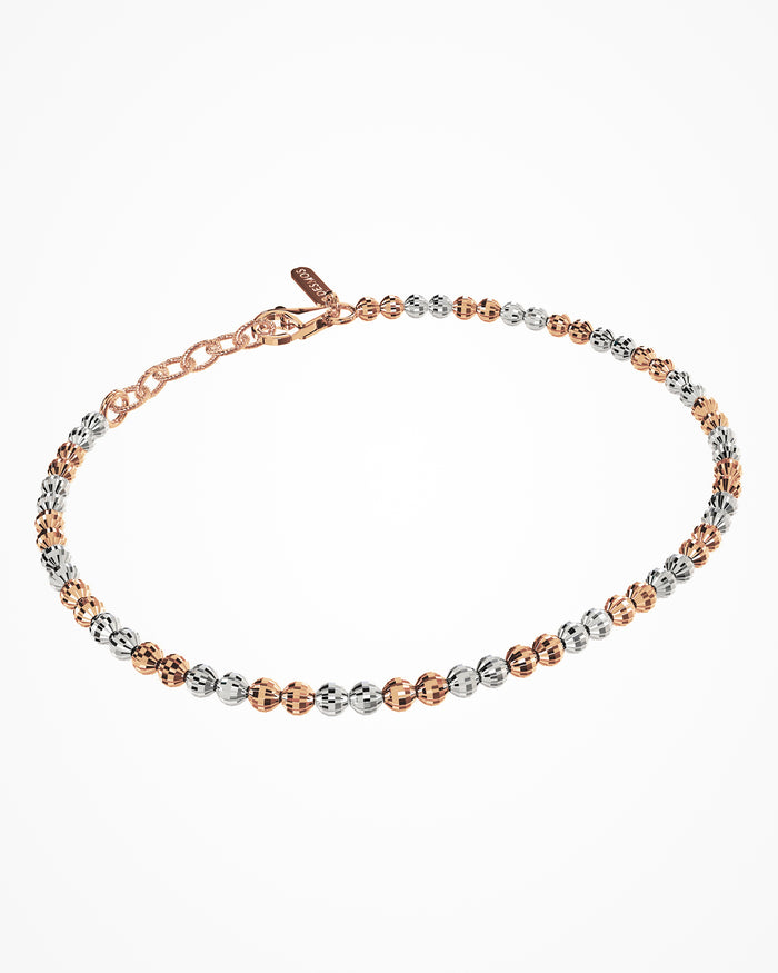 Bracciale Crystal 3 in argento placcato oro rosa e rodio