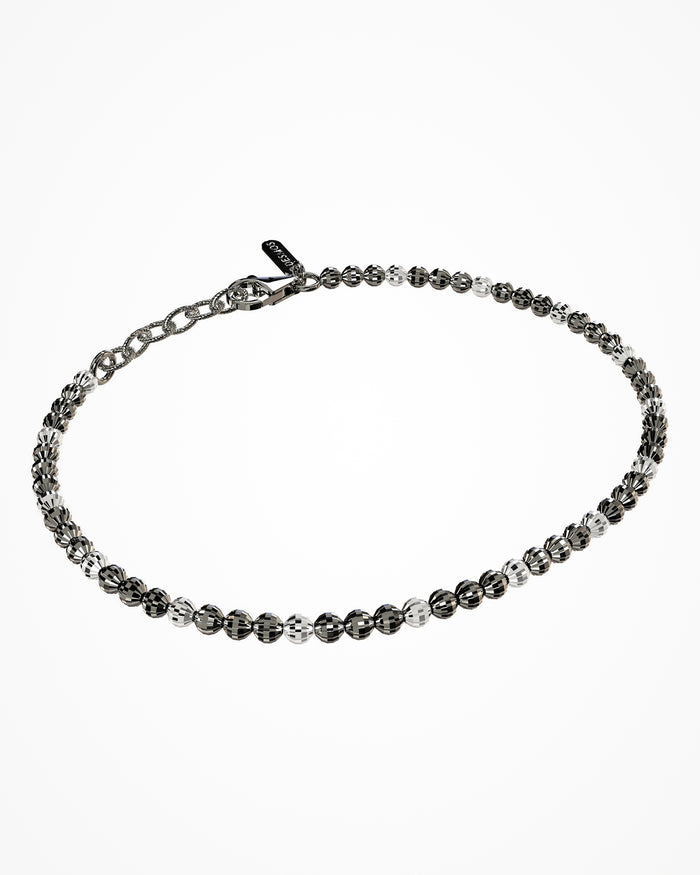 Bracciale Crystal 3 in argento placcata gun metal e rodio