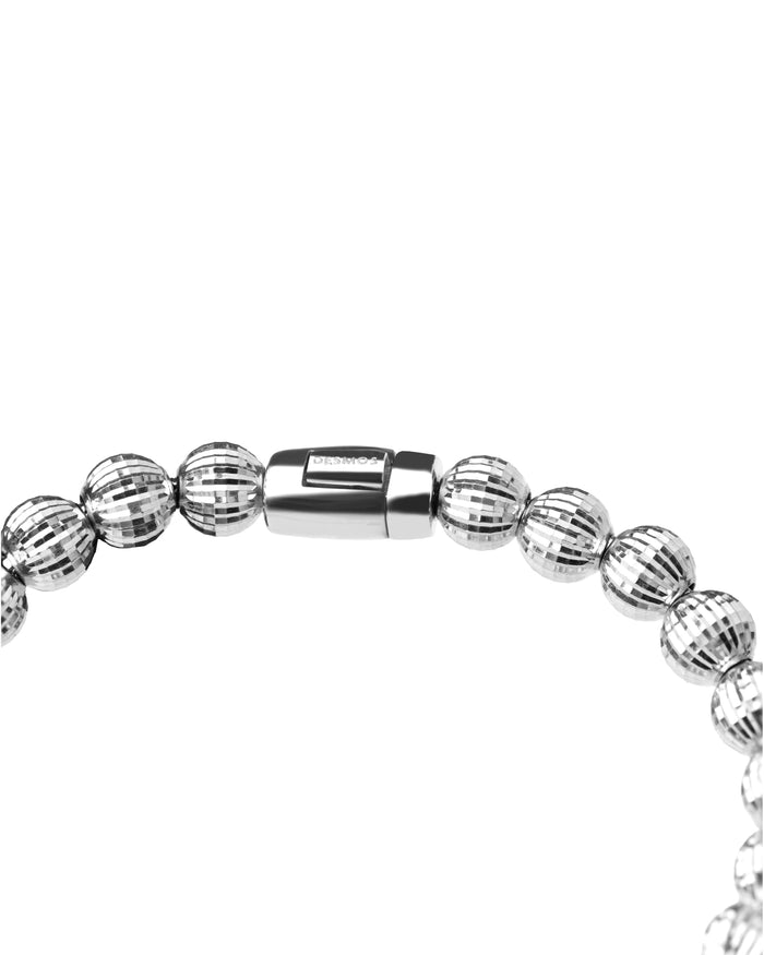 Dettaglio bracciale Crystal 6 in argento rodiato