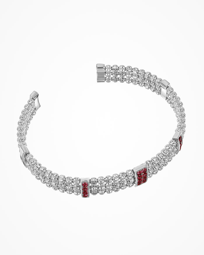 Bracciale Crystal Color in argento con zirconi rossi