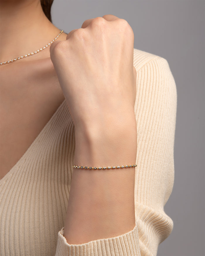 Bracciale Design Typhoon in argento placcato oro e rodio