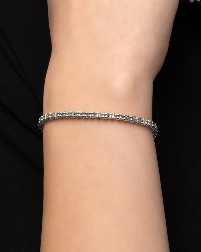 Bracciale Infinity Frames in argento placcato rodio