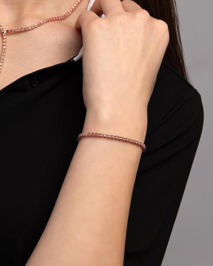 Bracciale Infinity Frames in argento placcato oro rosa