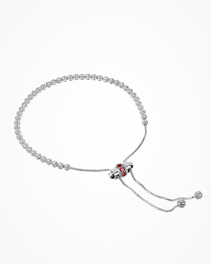 Bracciale Crystal Lace in argento placcato rodio con zirconi rossi