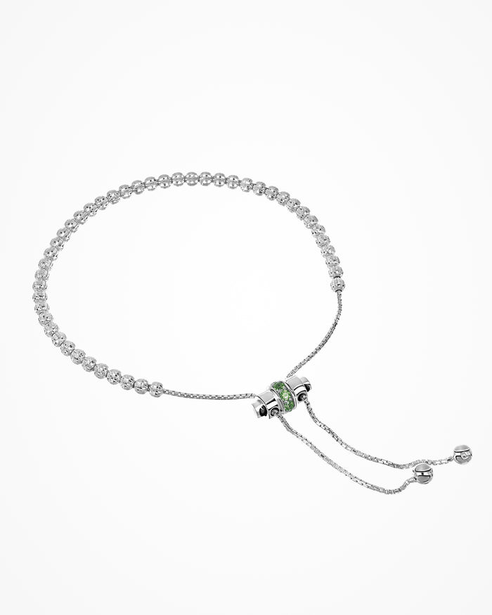 Bracciale Crystal Color in argento con zirconi verdi
