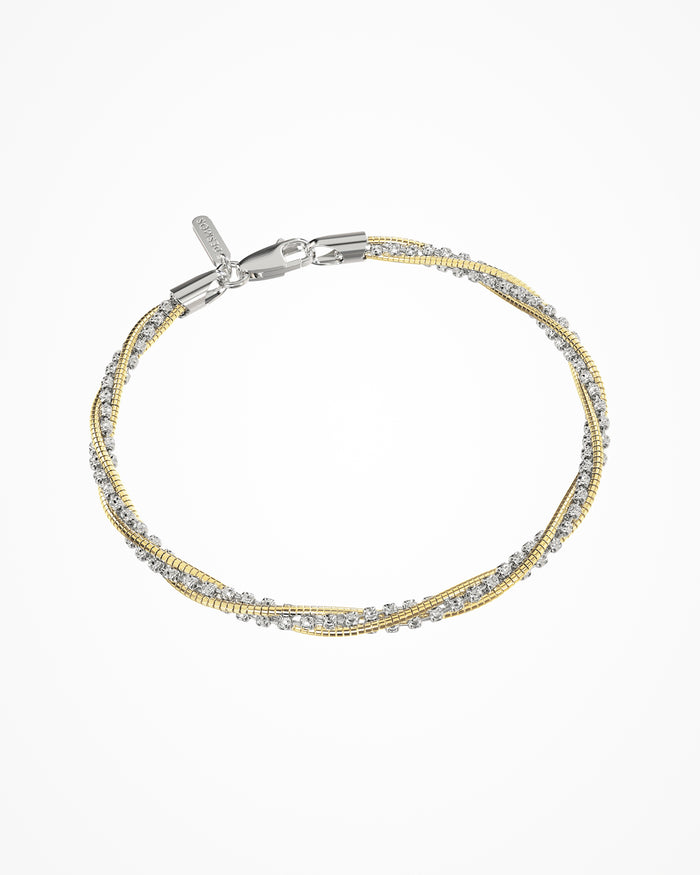 Bracciale Spring Circle in argento placcato oro e rodio