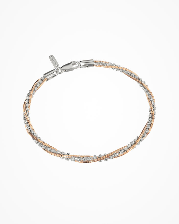 Bracciale Spring Circle in argento placcato oro rosa e rodio