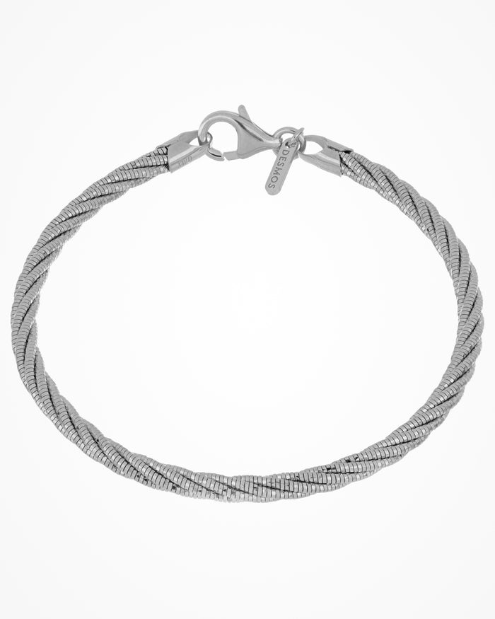 Bracciale in argento Spring Twist placcato rodio
