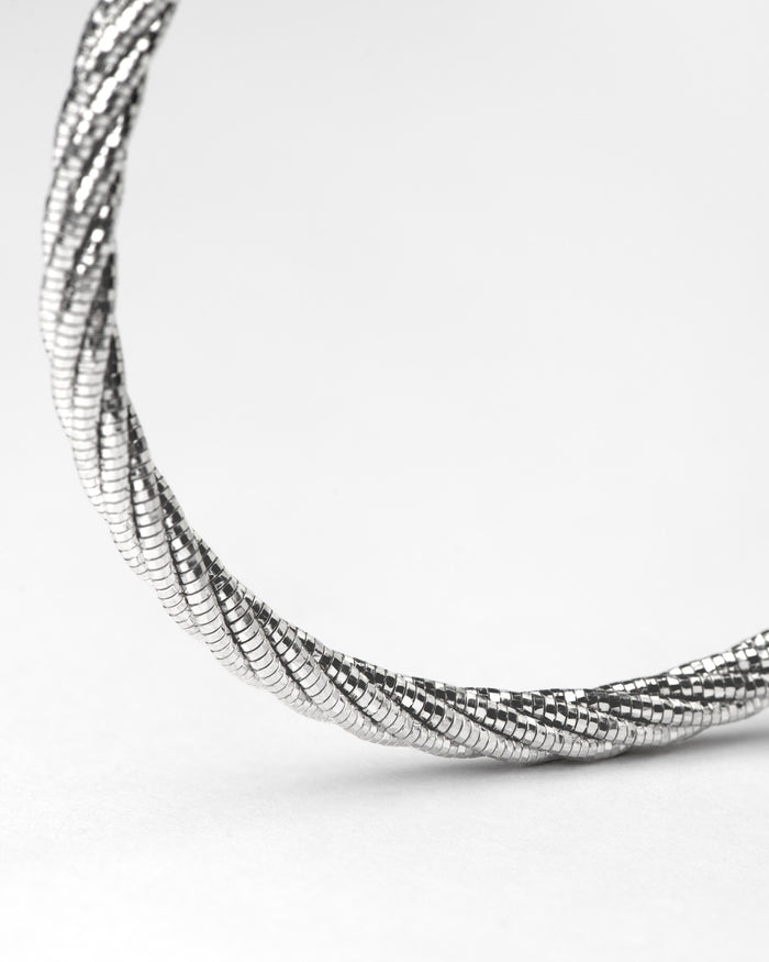 Bracciale in argento Spring Twist placcato rodio