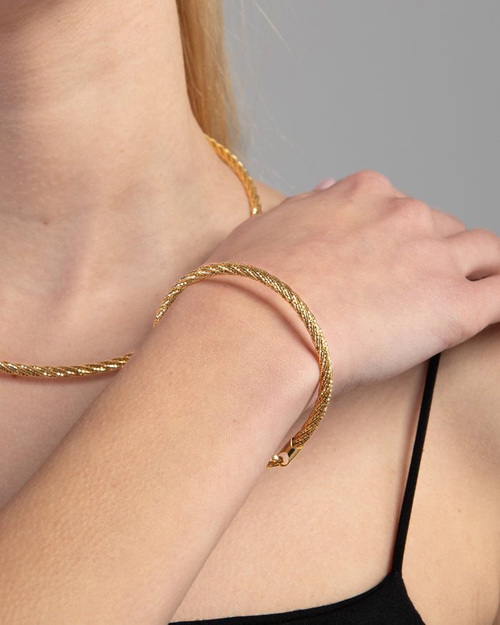 Bracciale in argento Spring Twist placcato oro giallo