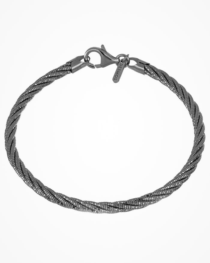 Bracciale in argento Spring Twist placcato gun metal