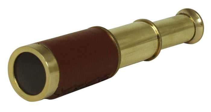 Brass Telescope & Brown Leather (6")