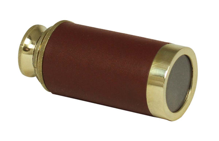 Brass Telescope & Brown Leather (6")