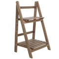 Brown 2-Tier Foldable Shelf Rack