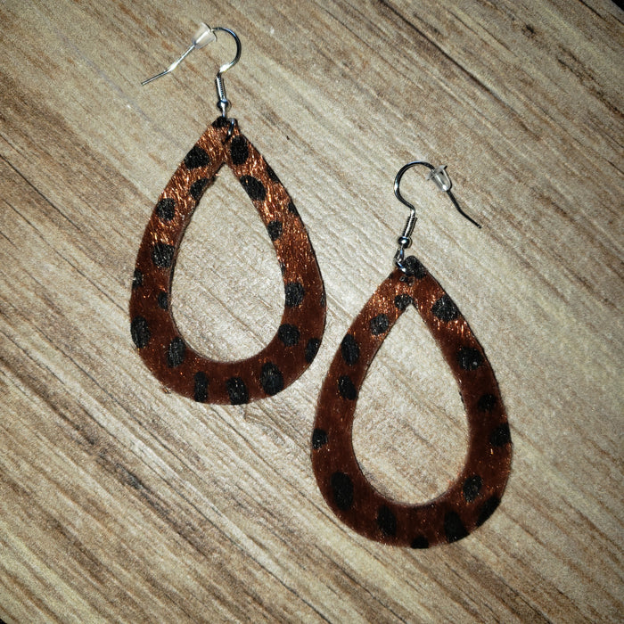 Brown Cheetah Earrings