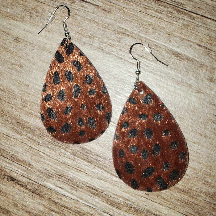 Brown Cheetah Earrings
