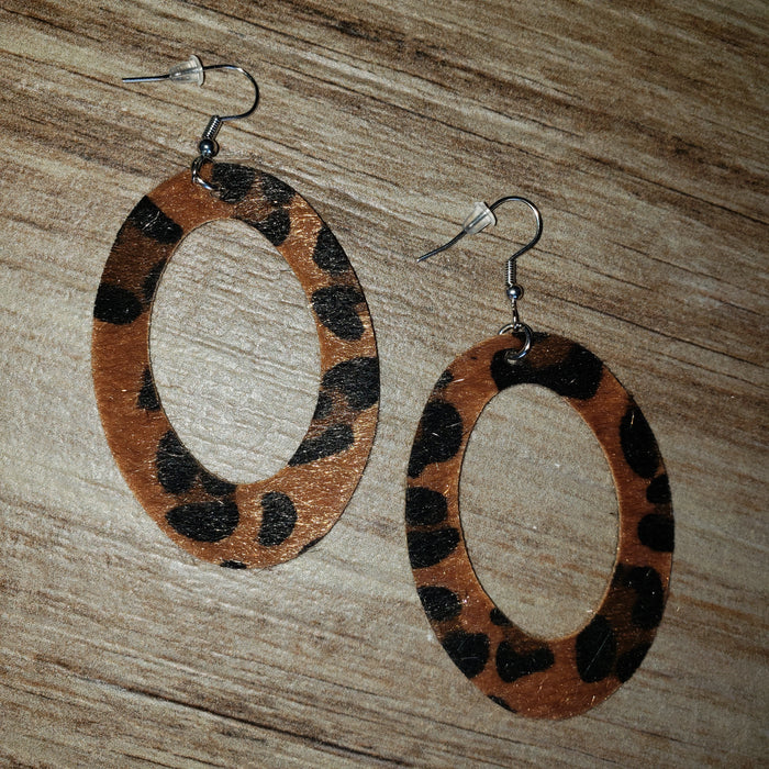 Brown Leopard Earrings