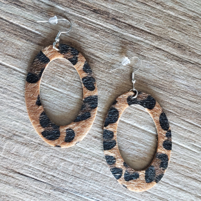 Brown Leopard Earrings