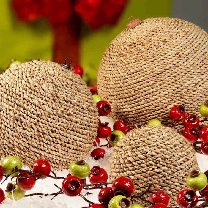 Burlap Round Ornaments