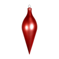 Red Candy Apple Finial Ornament featuring a smooth metallic finish, elongated teardrop shape, and hanging loop.