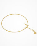 Cavigliera in argento Design Mirror placcato oro giallo e finale a cuore