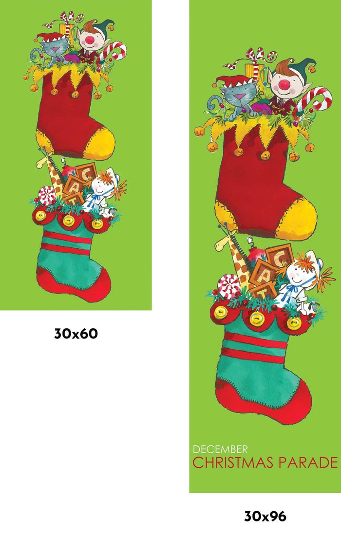 Cheerful Stocking Single Vinyl Banner Dekra-Lite