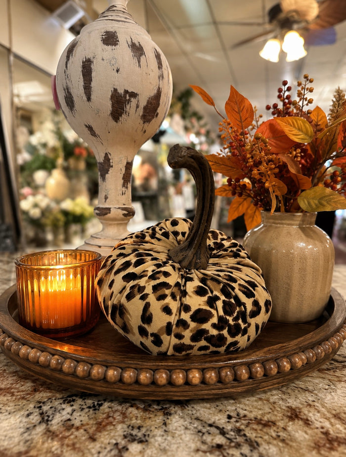 Cheetah Print Small Stuffed Pumpkin