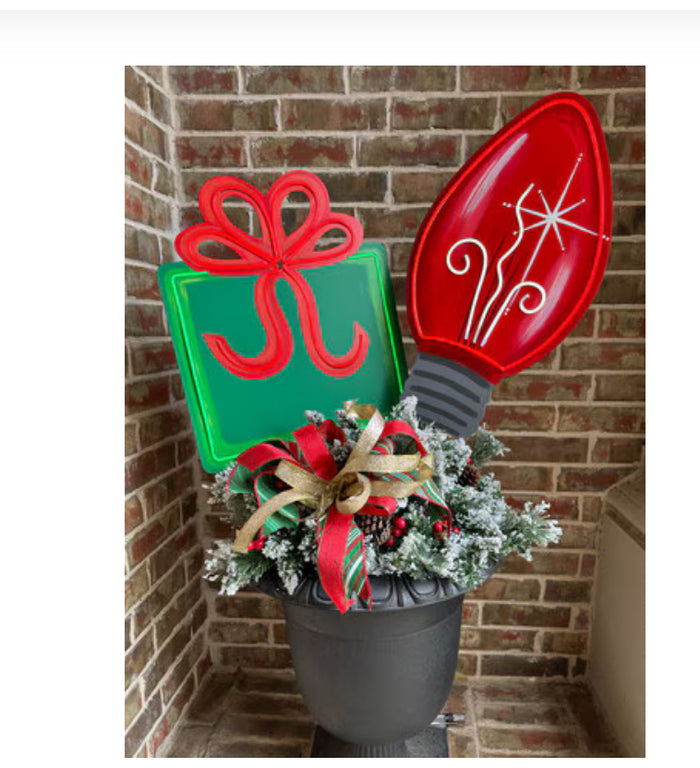 Christmas Neon Package Metal Stake Outdoor or Indoor