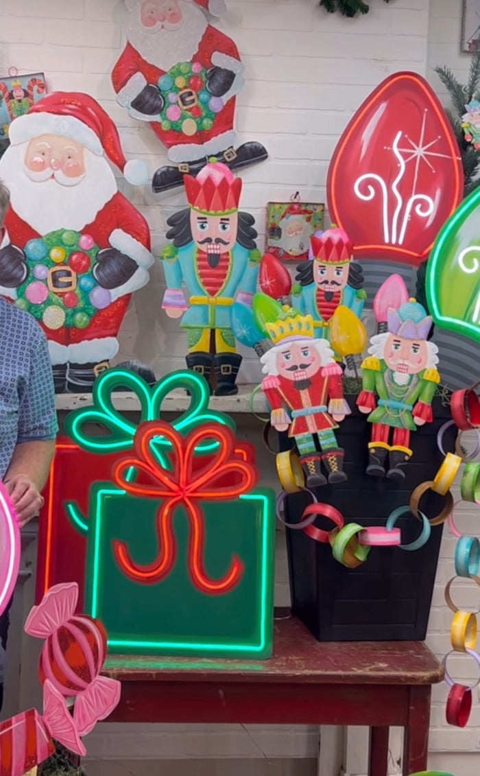 Christmas Neon Package Metal Stake Outdoor or Indoor