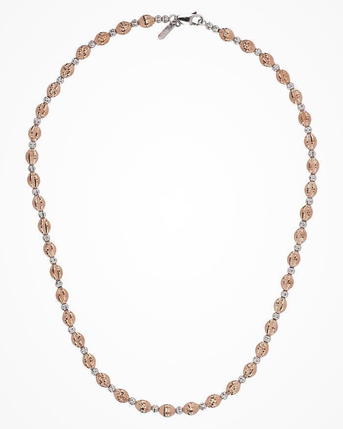 Collana Crystal 2 elementi in argento placcata oro rosa e rodio
