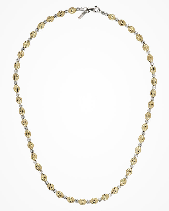 Collana Crystal 2 elementi in argento placcata oro giallo e rodio