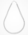 Collana in argento Crystal a 2 file small placcata rodio