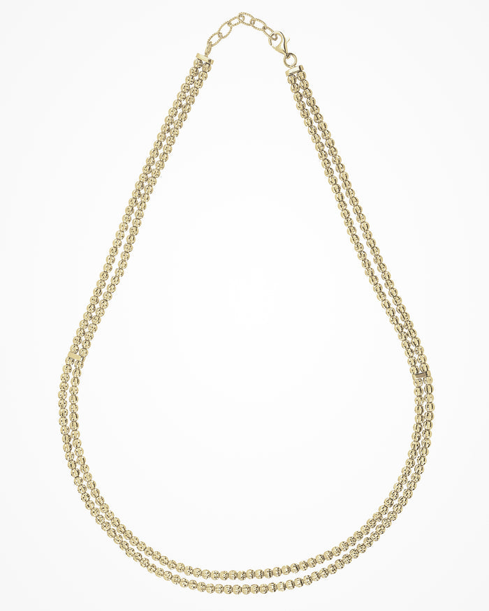 Collana in argento Crystal a 2 file small placcata oro giallo