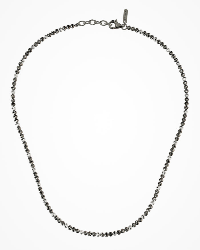 Collana Crystal 3 in argento placcata gun metal e rodio