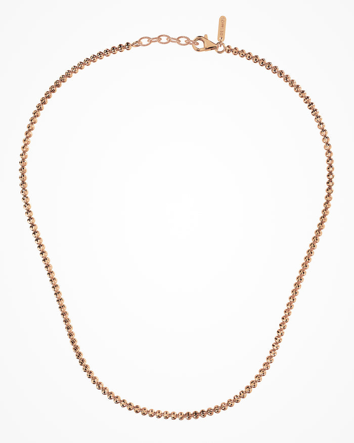 Collana Crystal 3 in argento placcata oro rosa