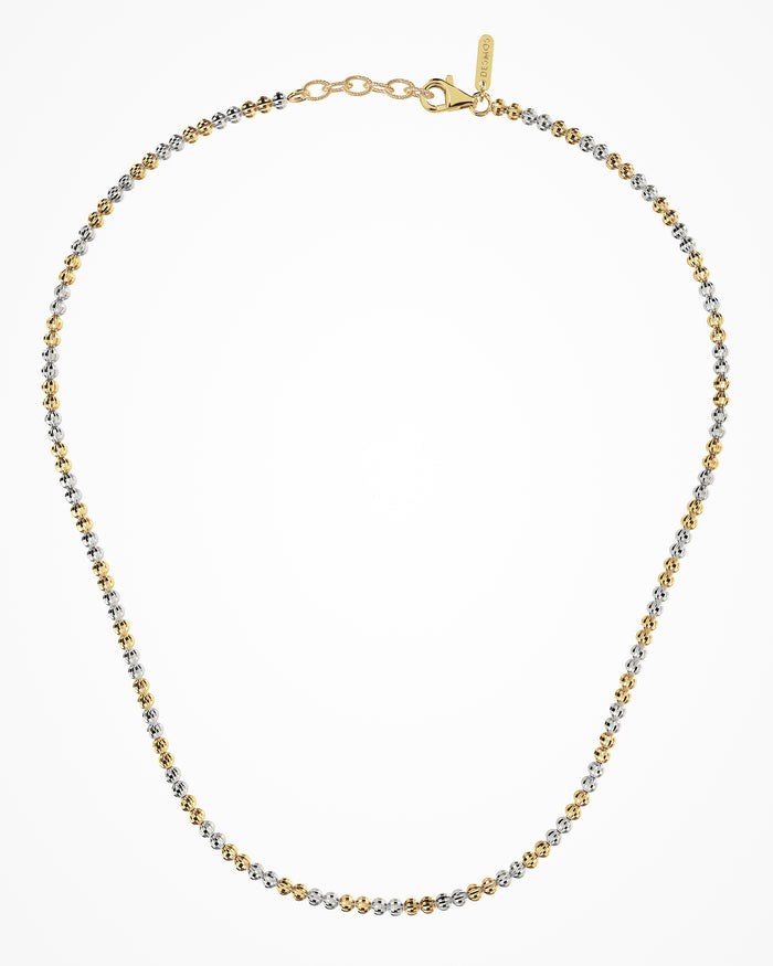 Collana Crystal 3 in argento placcata oro e rodio