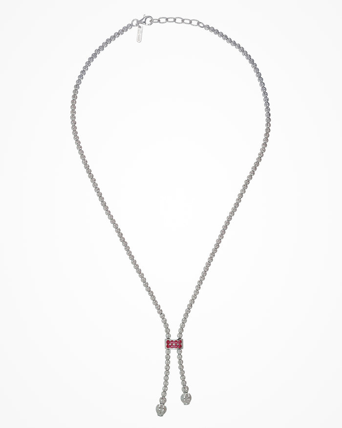 Collana Crystal Color 2 elementi in argento con zirconi rossi