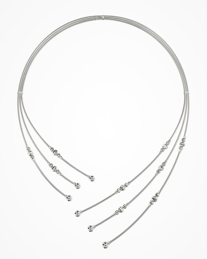 Collana Crystal Flexi in argento placcata rodio