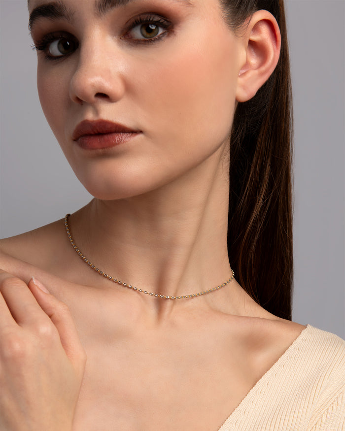 Collana Design Typhoon in argento placcata oro e rodio