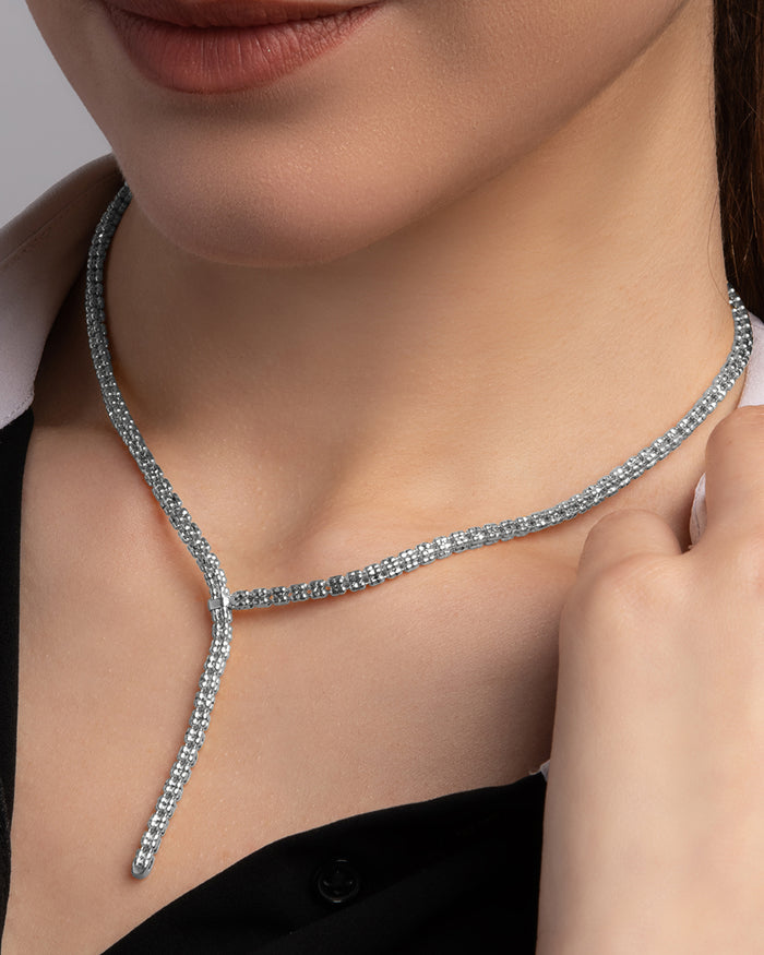 Collana Infinity Frames in argento placcato rodio